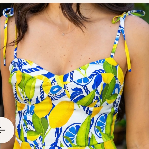 Kenny flowers Amalfi NWT-lemon print resort dress with elastic back - Picture 3 of 13